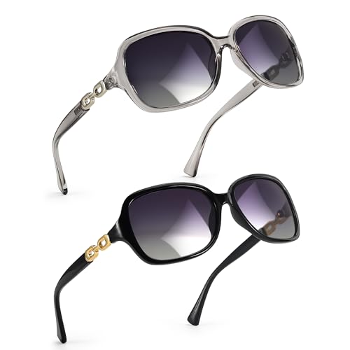 Image of SIPHEW Women's Polarized Sunglasses w UV400 Protection,Classic Sun Glasses | Vintage Sunnies,Wraparound Shade,Lightweight & Comfortable,Big Sunnies eyewear,Driving,Outdoors