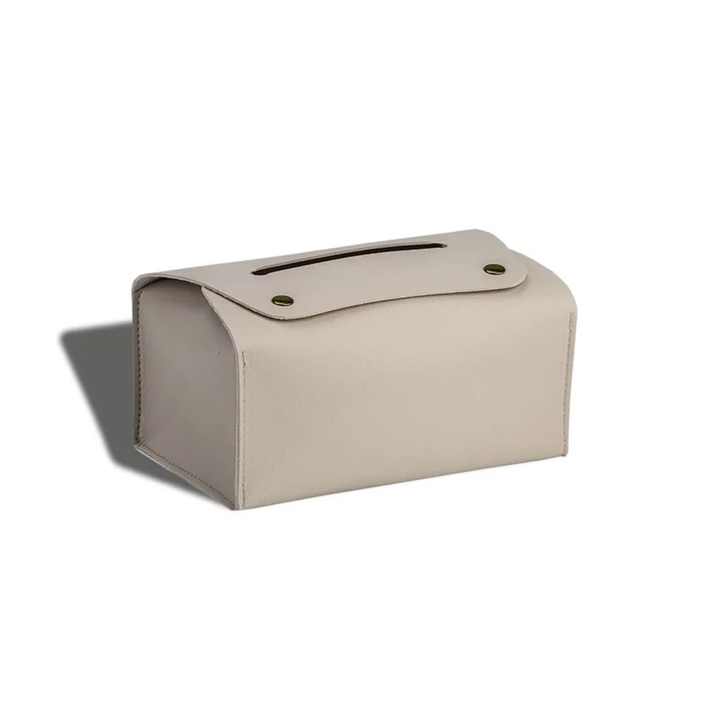 Aimanqi Beige Pu Leather Tissue Box Rectangular Napkin Dispenser Rack Suitable For Dining Room, Living Room, Kitchen, Tissue Storage Box(Beige)