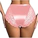 Women's Sexy Mid-Rise Lace Briefs Satin Silky Smooth Hipster Bikini Underwear Cheeky Seamless Panties