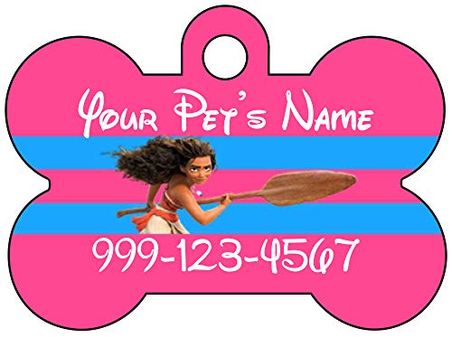 Moana Pet Id Dog Tag Personalized w/ Your Pet's Name & Number