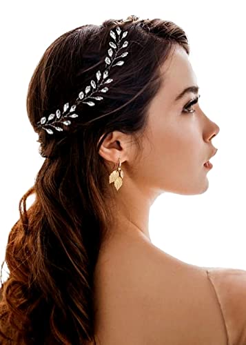 Fully Pearl Set of 3 Floral Hair Accessories Crystals Hair Tiara Hair Accessories for Girls and Women (White)