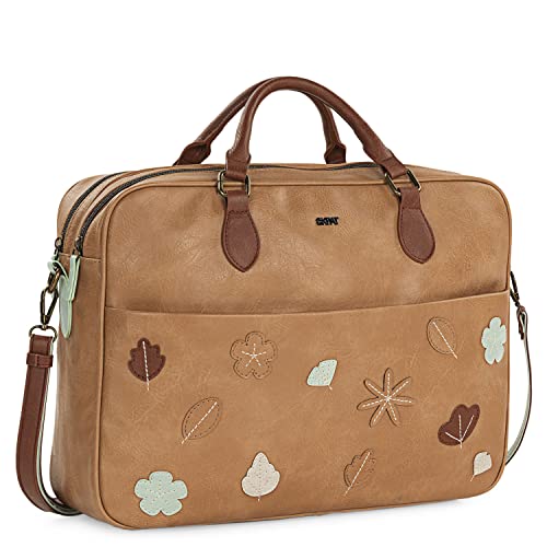 SKPAT - Portadocumentos Mujer - Bolso Portatil Mujer para Trabajo - Bolso Ordenador Portatil Mujer Laptop 15,6 Pulgadas - Bolso Universidad Mujer de Marca SKPAT 312539, Beige Cover