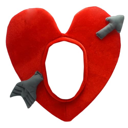 Gorro de corazón - Sombrero rojo con forma de corazón de peluche | Tocado de cosplay para adultos | Accesorio divertido para fiestas y eventos | Sombrero de disfraz acogedor y atractivo | Sombrero de
