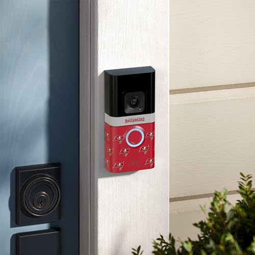 Image of All-New Limited Edition, Official NFL Faceplate for Ring Doorbells - Video Doorbell 3, Video Doorbell 3 Plus, Video Doorbell 4, Battery Doorbell Plus, and Battery Doorbell Pro | Tampa Bay Buccaneers