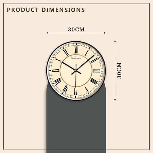 Image of Auromin Designer Wall Watch for Living Room | Fancy Wall Clock for Bedroom Stylish | Watch for Home Wall, Silent Modern Luxury Wall Clocks for Office, Kitchen, Home Decor