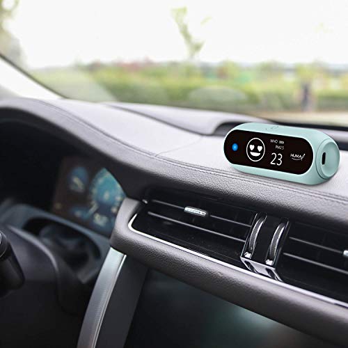 Image of Huma-i (HI-120), Advanced Portable Air Quality Monitor Indoor Outdoor Which Measures VOC and Particle Matter (PM2.5 and PM10) - Sky Blue