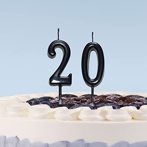 10 Pieces Birthday Numeral Candles, Cake Numeral Candle for Cake Decoration, Number 0-9 Cake Topper Candles Number 0 1 2 3 4 5 6 7 8 9 for Birthday Wedding Anniversary Party Celebration, Black - Image 5