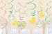 Baby Shower Ducks and Umbrellas Swirl Decorations (12pc)