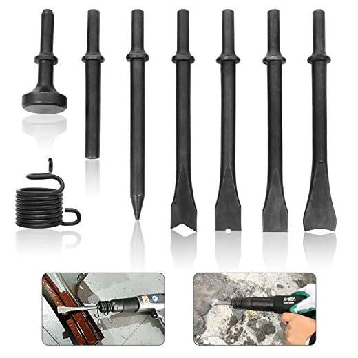 8 Piece Air Chisel Set Pneumatic Chisel Air Hammer Punch Chipping Bits Tool