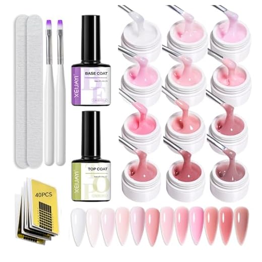 GZSYY Builder Gel für Nägel Aufbaugel für Gelnägel Nagelverlängerung Nail Set mit Top und Base Coat