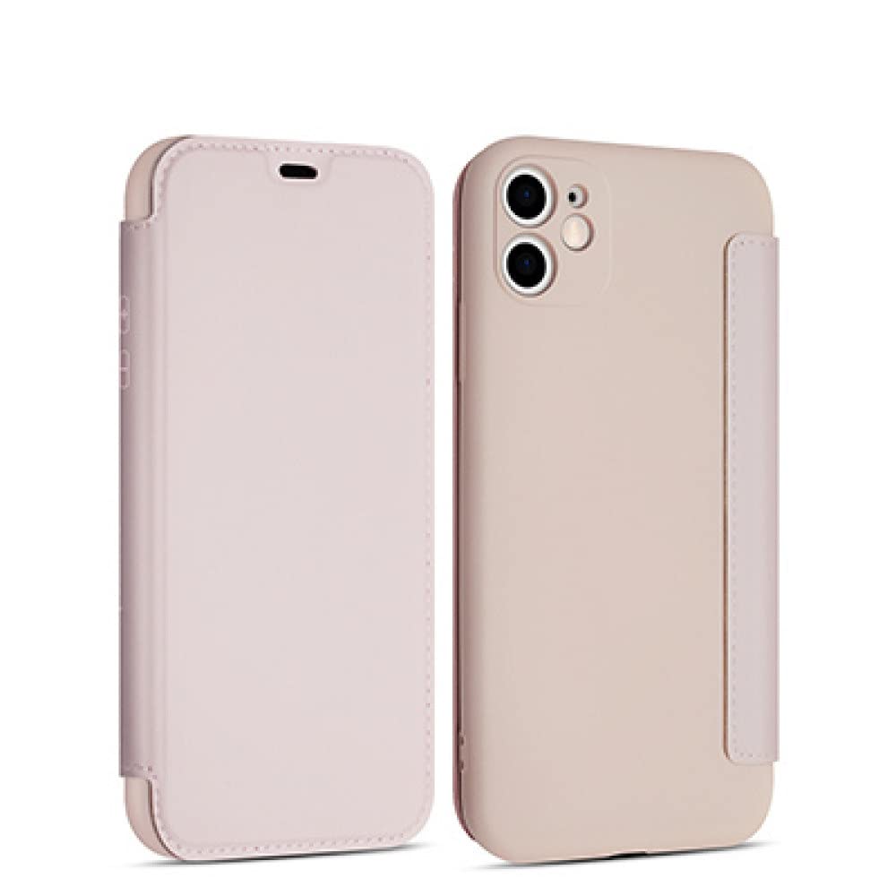 Étui en cuir et silicone pour iPhone XS, protection d'objectif rose