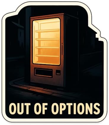 Liminal Space Out of Options Vinyl Sticker - Retro Vending Machine Design, Waterproof & Durable (2.5" x 2.75") image 2