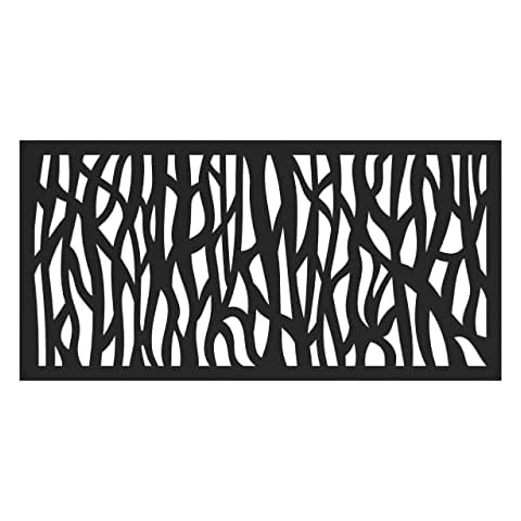 Barrette Outdoor Living 73030564 Sprig Decorative Screen Panel, Black Cover