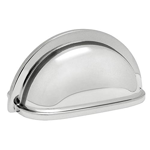 25 Pack - Cosmas 4310CH Polished Chrome Cabinet Hardware Bin Cup Drawer Handle Pull - 3" Inch (76mm) Hole Centers 25 Pack - Cosmas 4310CH Polished Chrome Cabinet Hardware Bin Cup Drawer Handle Pull - 3" Inch (76mm) Hole Centers