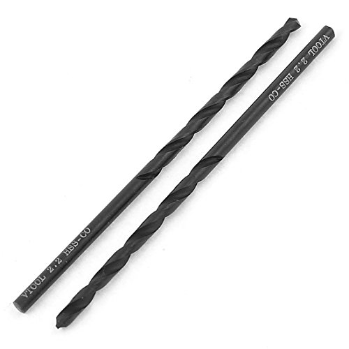 Aexit 2.2mm Dia Tool Holder Split Point 58mm Long High Speed Steel Spiral Twist Drilling Bit 2pcs Model:33as626qo207
