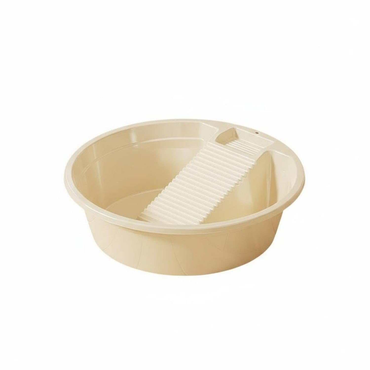 Multi-Purpose Wash Basin with Washboard Heavy Duty Hand Wash Tub with Scrub Board Long-Lasting Construction PVC Laundry Tub Large Capacity for Dorm Room, Camping, Yellow, M-image-32