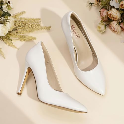 IDIFU IN4 Women's Pumps High Heels Closed Toe Stiletto Pointed Toe Dress Shoes Wedding Prom Bridal Daily Work Office Business Trendy Fashion Sexy Comfortable Pumps Dressy Shoes4