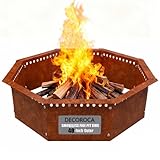 Heavy Duty Smokeless Fire Ring β 40" Large Detachable & Portable Corten Steel Fire Pit Ring for Outdoor Camping & Bonfires β DECOROCA