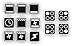 Generisch Lot de 13 autocollants pour cuisinière électrique - symboles (R29/1) (n°2 symboles blancs sur fond noir, 10 x 10 mm)
