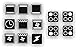 ein Set mit 13 Stück Herd Aufkleber E Herd Beschriftung Ofen Koch Schalter Zeichen Symbole (R29/1) (Nr.2 weiße Symbole auf schwarzem Grund, 10x10mm)