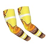 rtyepp Cooling Arm Sleeves for Men & Women, Sun Protection, Bird's Nest Golden Chicken Print Compression to Covers Arm Sleeves