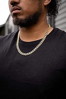 11MM 18K Gold Cuban Link Chain Necklace for Men/Women Real 11MM 18K Diamond Cut Heavy w Solid Thick Clasp Hip Hop