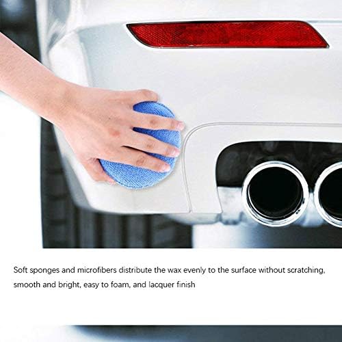 Sysow Microfibre Hand Polishing Sponge Set of 10, Ultra Soft Microfibre Wax Applicator Pads with Finger Pockets, Car Wax Applicator Foam Sponge (Blue, 4.72 Inch Diameter, 10 Pack)
