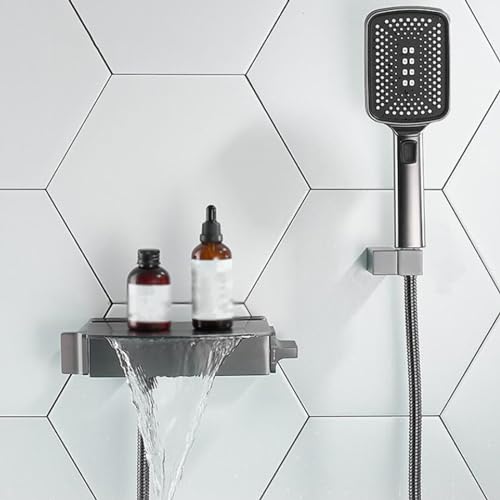 Robinet de baignoire laiton chrome cascade avec douchette manuelle - 2