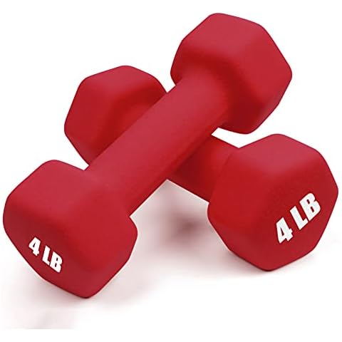Portzon Neoprene Dumbbell Set, 10 Colors, Anti-Slip, Anti-roll, Hex Shape Cover