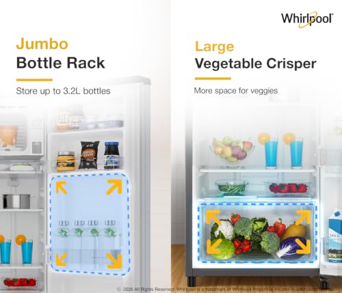 Image of Whirlpool 192 L 4 Star Icemagic Powercool Direct-Cool Single Door Refrigerator (215 IMPC PRM 4S IMPERIAL STEEL-Y-,Grey, 2026 Model)
