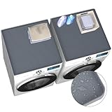 tjjsllhbe 2Pack Heavy-Duty Silicone Washer&Dryer Countertop Covers (27x27 Inch) Non-Slip, Leak-Proof Top Protector Mat for Laundry Room Essentials&Appliance Protection, Easy Clean (Modern Light Gray)