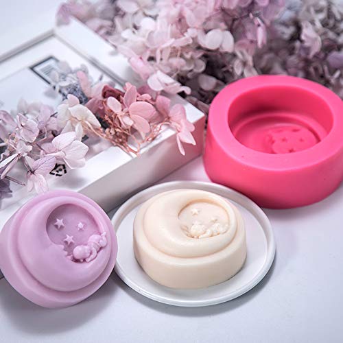 Cute Sleeping Baby Silicone Mold Moon Shape Soap Mold For Soap Making Handmade Silicone Candle Mould Diy Cake Decorating Tool #TOP1