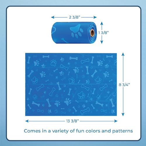 Image of Best Pet Supplies Dog Poop Bags for Waste Refuse Cleanup, Doggy Roll Replacements for Outdoor Puppy Walking and Travel, Leak Proof and Tear Resistant, Thick Plastic - Blue (Unscented), 240 Bags