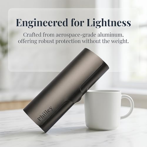 Image of Philley Aluminum Ultra-Light Eyeglasses Case Hard Shell Nearsighted Glasses Case for Women & Men