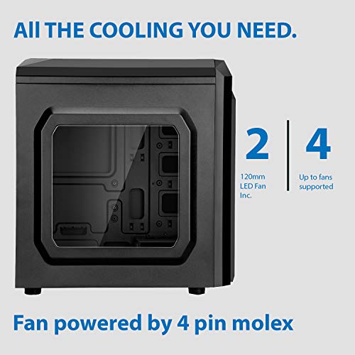 CiT-Case Midi F3, con ventola a LED rossa da 12 cm...