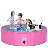 NHILES Portable Pet Dog Pool, 63' Collapsible Bathing Tub, Indoor & Outdoor Foldable Leakproof Cat Dog Pet SPA for Dogs and Cats