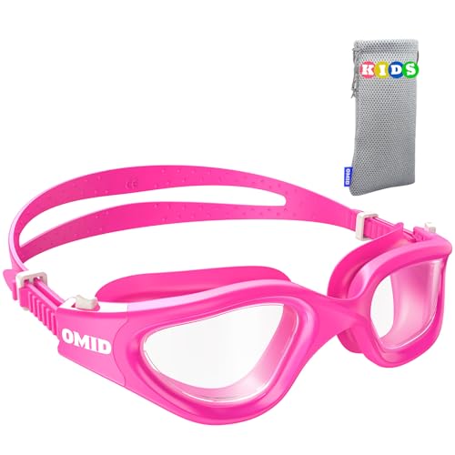 OMID Kids Swim Goggles, P2mini Lite Clear Lens Goggles for Age 6-14