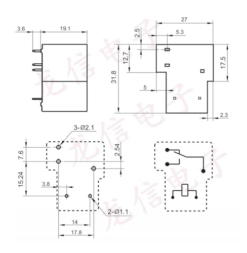 Relé YX209E-S-118D con capacidad de 30A para alta resistencia de corriente 2
