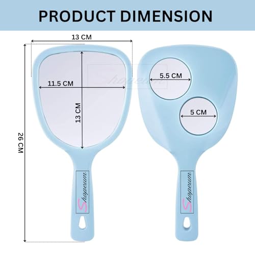 Image of Fan 2X 3X Magnification Mirror Handheld Makeup Mirror