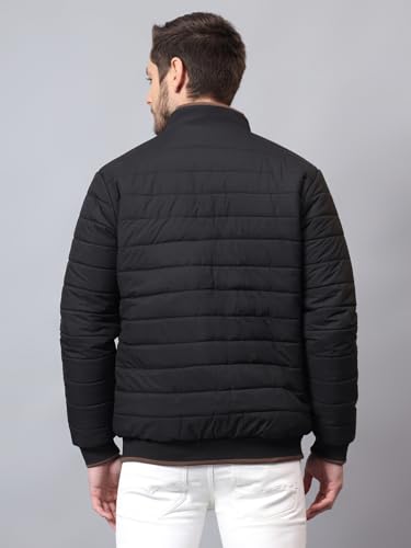 Image of Cantabil Solid Beige Full Sleeves Mock Neck Regular Fit Men's Casual Reversible Jacket | Casual Winter Jackets for Men | Mens Jackets for Winter Wear (P MJKT00239)