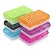 BTSKY 6 Pack Multipurpose Utility Box- Large Capacity Pencil Box with Lid Snap Closure Pencil Holder for Organize and Carry Pencils Watercolor Pens Stationery Office Supplies Organizer Colorful