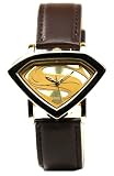 Man of Steel Superman Shield Watch - Gold - Leather Strap (MOS 5007)