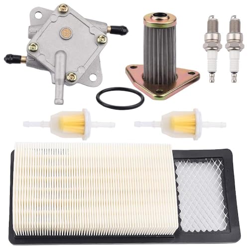 Tvent 72368G01 Air Filter 26591G01 Oil Filter 72021-G01 Fuel Pump Replacement for EZGO Golf Cart Fuel Pump TXT Medalist 4 Cycle 295cc 350cc Golf Cart with 72084-G01 Fuel Filter Spark Plug