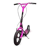 Zinc Radikal BMX Scooter für Kinder ab 6 Jahren - 12 Zoll Big Wheel Stunt Scooter mit 360 Grad Lenkerdrehung, Bremsen vorne & hinten, Stahlrahmen, Off-Road-Reifen, Rosa