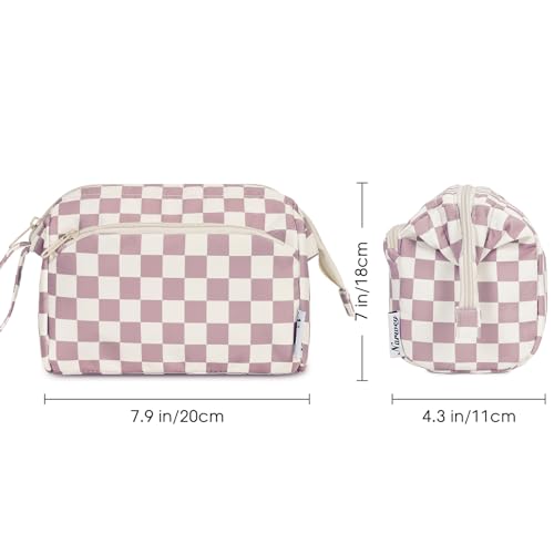 Image of Narwey Travel Makeup Bag Toiletry Bag, Wide Open Cosmetic Bag for Women