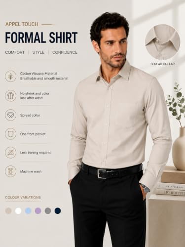 Image of Appel Touch Men's Cotton Blend Formal Shirt Full Sleeves