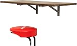 StoreYourBoard Wall Mounted Folding Workbench, Natural Wood Fold Down Work Table, Wall Mounted Folding Table, Floating Desk, Laundry Folding Table, 40 x 18 in / 102 x 46 cm, Stainless Steel Brackets
