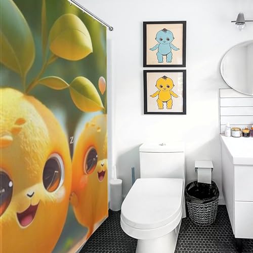 Rideau de douche fruit imperméable en polyester 152x183cm pour baignoire