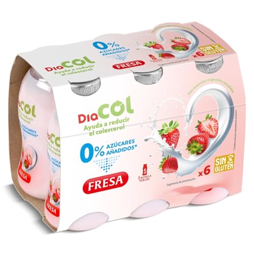 Bebida láctea de fresa 0% azúcares añadidos Diacol pack 6 x 100 g