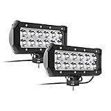 TURBOSII Led Light Bar 2PCS 36w 6.5Inch Flood Led Off Road Lights Super Bright Driving Fog Light Boat Lights Driving Lights Led Work Light SUV Jeep Lamp,2 Years Warranty
